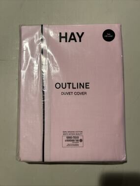 HAY Outline Twin Duvet Cover Soft Pink Organic Cotton